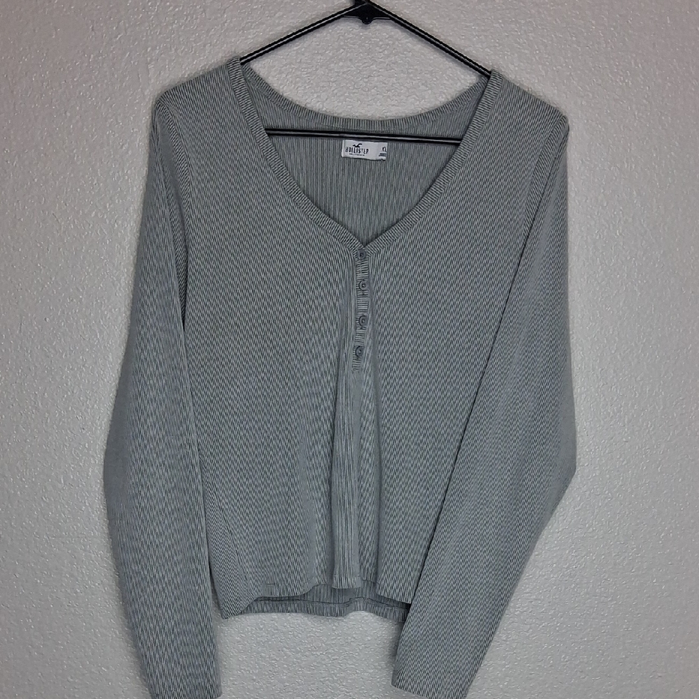 Hollister Womens Pullover Top With Button Detail Size XL